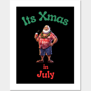 Santa Claus Christmas in July Posters and Art